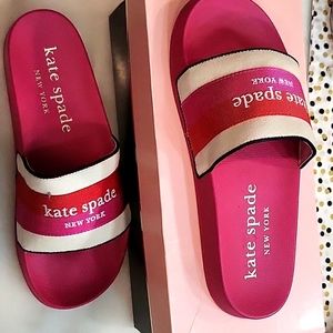 Kate Spade New York Buttercup Canvas Slides Pink